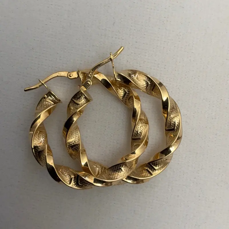 Gold Twist Design Hoop Earrings for Women - Elegant and Stylish Jewelry Piece