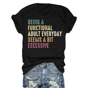 Stylish WomenS Casual Crew Neck Tee Made from Polyester Blend Drawn with Unique Geometric Pattern for All Season Wear