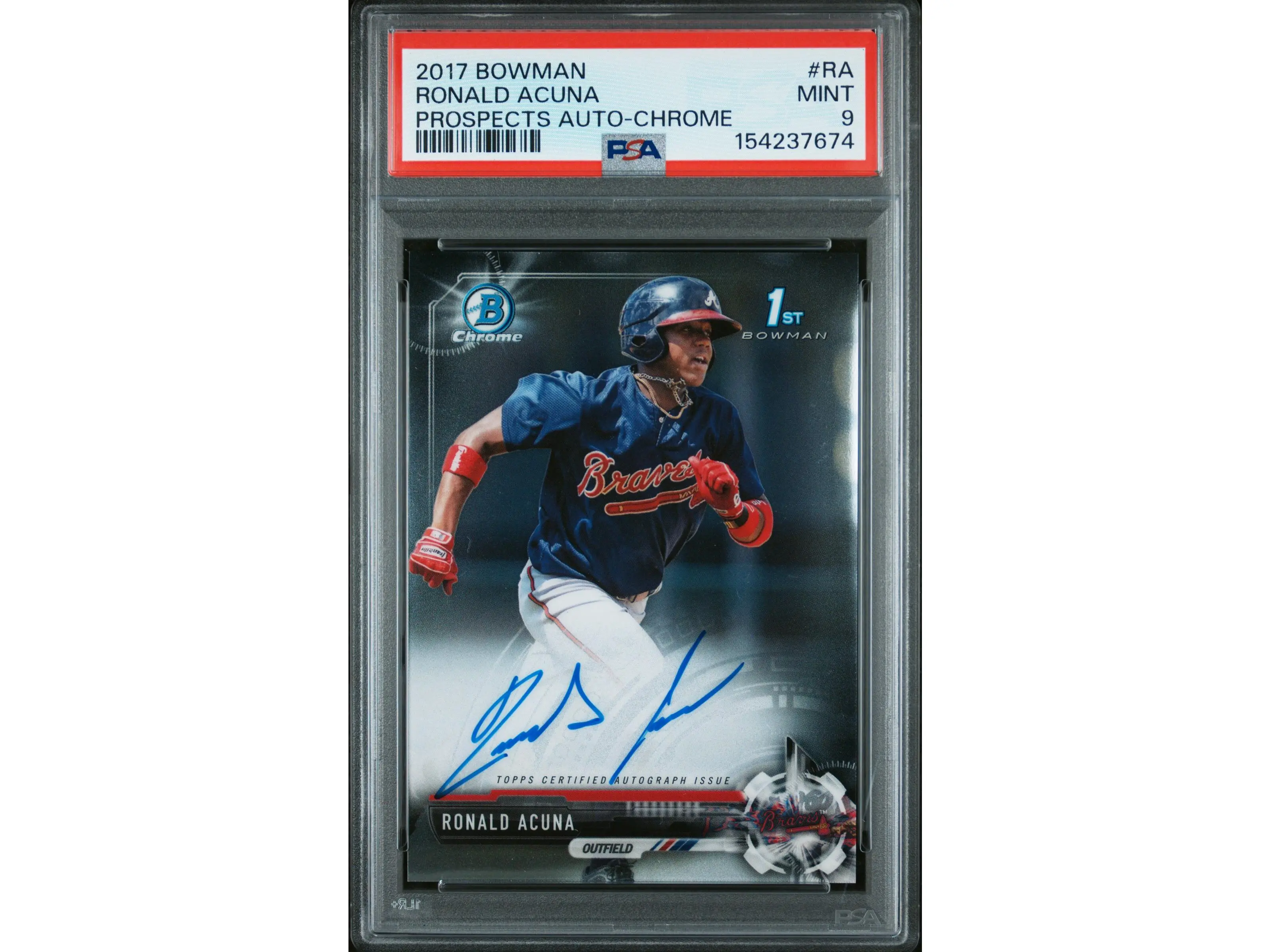 2017 Bowman Chrome Prospect Autograph Ronald Acuna #CPA-RA PSA 9