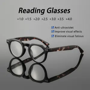 Women's Classic Vintage Timeless Aesthetic Round Full Frame Reading Glasses, Fashionable High-Quality Premium PC Material Old Age Eyewear, Unisex Design, Floral Temple Decoration Decorative Details