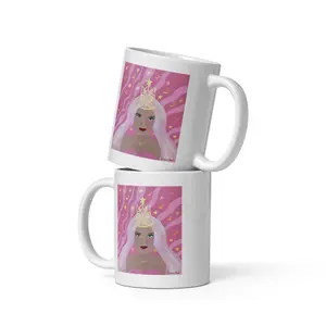 White glossy Angel mug