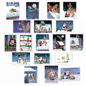 Stonehouse Collection Funny Santa Christmas Card Variety Pack – Assortment of Holiday Greeting Card Set, 36 Cards (18 Hilarious Designs, 2 of Each) with Envelopes – Made in the USA