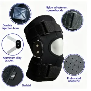 Hinged Knee Brace Compression Sleeve Joint Support Open Patella Stabilizer Wrap Patellaband