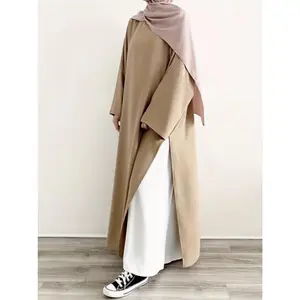 Middle East Dubai Two-piece Set Robe + White Inner Dress Fashion Casual No Scarf