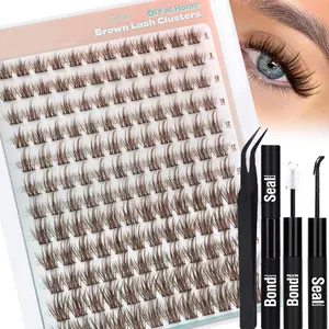 132 Pcs Mixed Length Fluffy Individual Lashes Cluster Lash Clusters D Curl False Eyelashes, 0.05mm Thin Natural Look, Easy Application for Beginners & Daily Cosmetic Use
