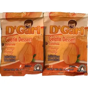 D Gari Pack of 2 Mango Gelatin 4.2oz, Prepare with Water, Quick Snacks, Mango Dessert, Gelatin, Mix, Mexico, Powder