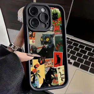 Unique Cat Patchwork Phone Case, Soft Full Coverage, Anti-Slip, Fingerprint Resistant, Suitable for Apple iPhone Models