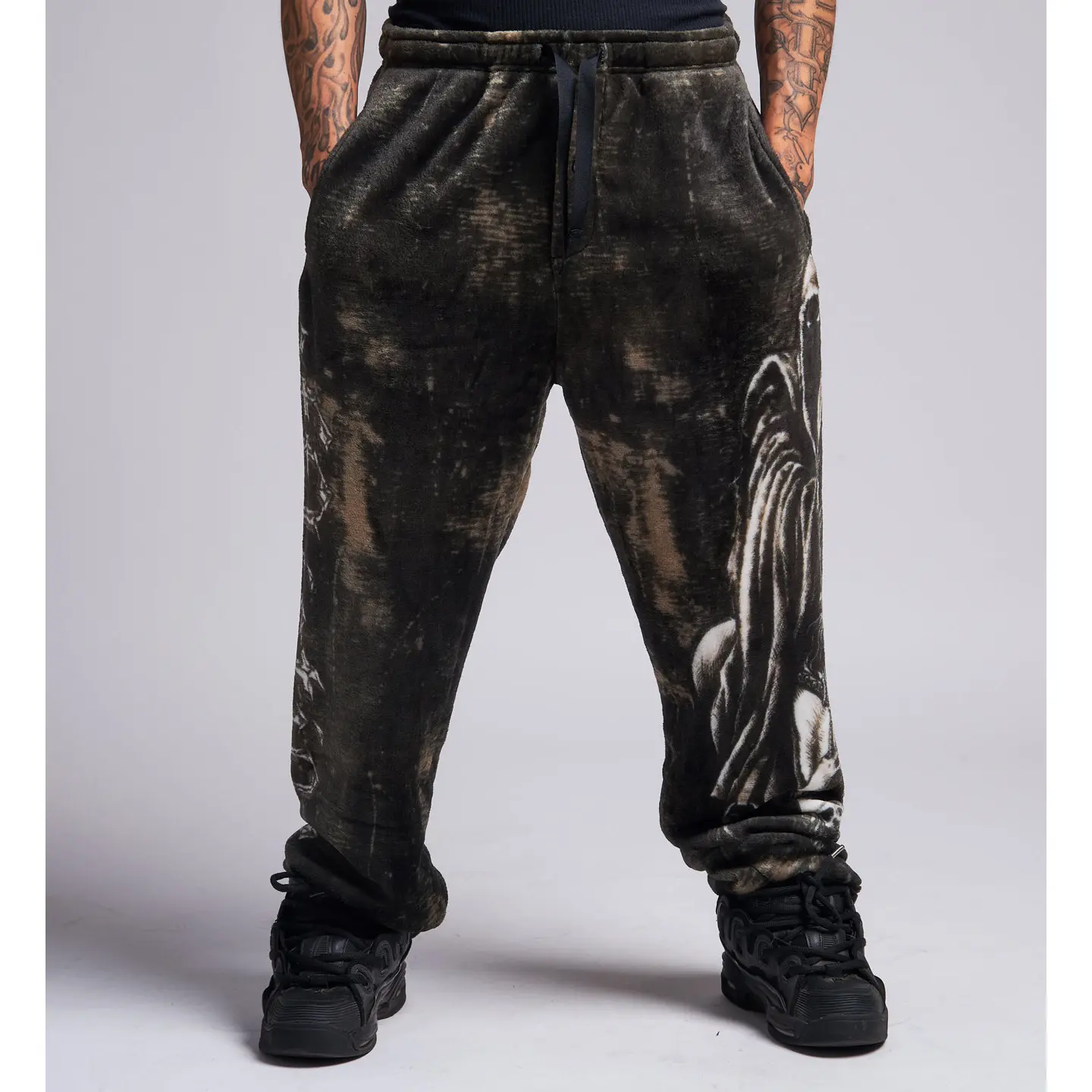Affliction Men's Sweatpants Black Night Pj