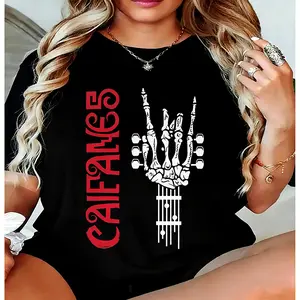 100% Cotton High Quality Unisex T-shirt - Rock The Silence Caifanes Group, Skull Print Graphic Tee, Round Neck, Casual Jersey Fabric, Prime Day Fashion, Can be Paired with Unisex Pants, Golden Rings, Necklaces, Watches, Soft and Comfortable Summer Style
