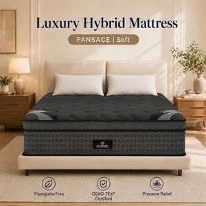 FANSACE 12/14/16 inch Twin/Queen/King/California King size hybrid mattress,euro top memory foam,fiberglass-free cover,gel cooling layer,bedroom mattress,medium firm