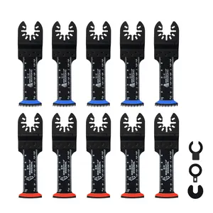 10 PCS Oscillating Saw Blades Multi Tool Blades Curved Edge Bi-Metal and Japanese Teeth Multitool Blades Precise Cut