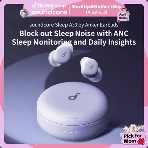 soundcore Sleep A30 Special by Anker, Sleep Earbuds, ANC, Passive Isolation, Snore Masking, Extensive Sleep Audio, Ultra Comfort for Side Sleepers, 8-10H Playtime Summervibes