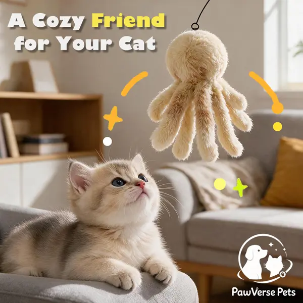 Soft Rabbit Fur Octopus Cat Toy for Cats
