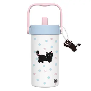 20 oz Insulated Tumbler with Straw and Lid, Stainless Steel School Travel Working Coffee Mug, Detachable Dust Cap, Built-In Filter Tea Drain,Great Gifts for Women & Girls   Bottled Portable Water Bottles Apple Dog Drinkware Flasks