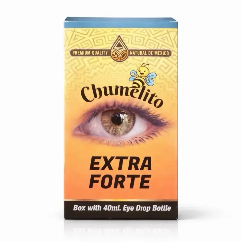 Eye Cure Reinforced with Chumelo EXTRA FORTE / Cura Ojos Reforzado con Chumelo – Natural Eye Relief & Clarity Formula | Fórmula Natural para Alivio y Claridad Ocular | 40 mL Dropper Bottle / Frasco con Gotero