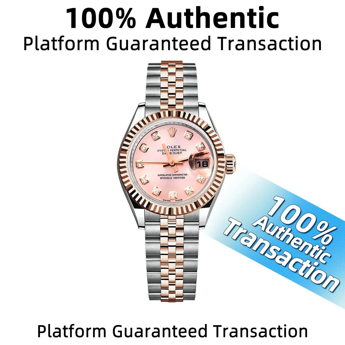Rolex Lady-Datejust 179171 Pink Diamond Dial   26mm  Two-Tone (Steel & Gold)  Automatic Movement WHP043542