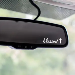 Women's car blessing mirror stickers, faith mirror stickers, cute vinyl mirror stickers, religious car accessories