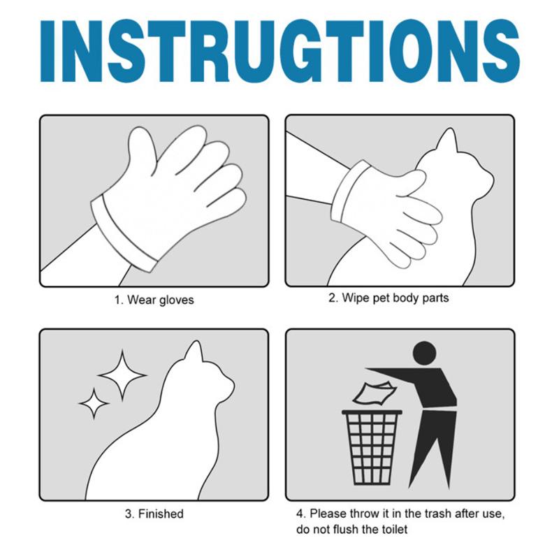 12 PCS Unscented Extra Thick Pet Bathing  for Dogs & Cats, Dog  Washing Gloves, Cleaning & Deodorizing Grooming Gloves for Daily Care and Traveling with EDI Water, Glycerin, Aloe Extract bath wipe