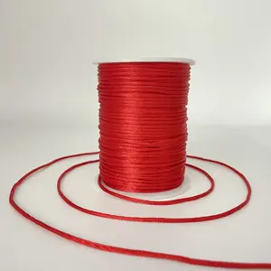 2 Mm 330 Feet Satin Nylon Cord String For Making Bracelet Necklaces Beading Thread Rattail Macrame Kumihimo Knot Craft Red