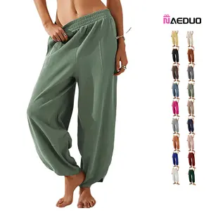 Naeduo Women's Loose Harem Pants - Breathable Wide Leg Casual Trousers with Elastic Waist & Pockets, Zero Restriction & All-Day Comfort for Every Outfit