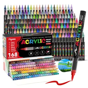 1 Piece Liquid Soft Tip Acrylic Markers, Non-Translucent Watercolor Pens, DIY Art Brushes for Rock Painting, Calligraphy, Card Making, Versatile Use, Art Materials