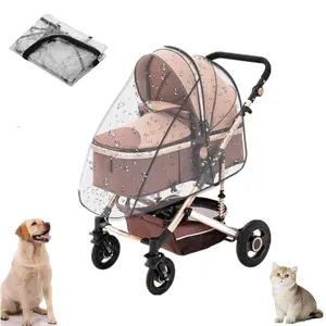 Pet Stroller Rain Cover - Foldable Clear Protection for Snow, Rain, Wind - Suitable for Various Pet Stroller Models