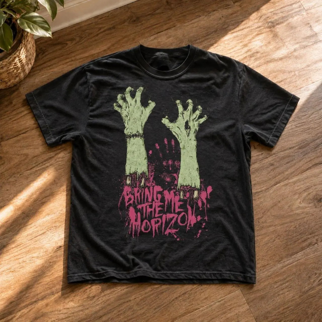 Bring Me The Horizon Zombie Hands Graphic Tee Black Unisex #bringmethehorizon #bmthshirt #bandtee #graphictee #unisexshirt