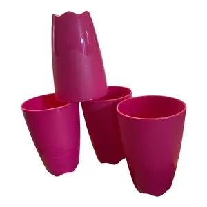 Bright Pink 16oz Set of 4 Tumblers 525ml Drinkware Set Perfect for Kitchen Use Vibrant Color Durable Design