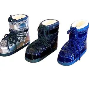 Women's WinterWonderland Moon Style Glitter Winter Boots - Girl Walking Shoes Footwear Comfort for
