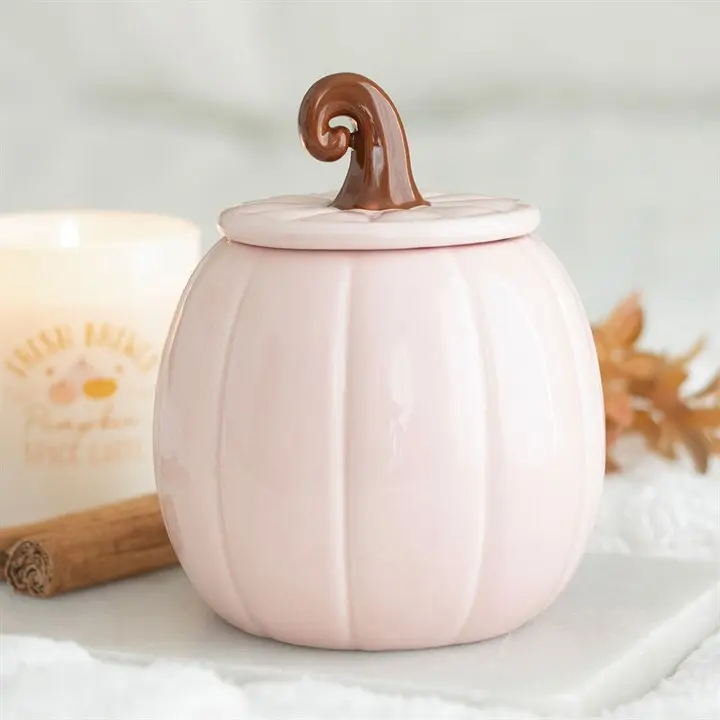 Pink Curly Pumpkin Tealight Wax Warmer - High Quality Wax Warmers for Wax Melts, Compatible with illuminatedbymia Gel Wax Melts, Decorative Wax Warmers for Wax Melts