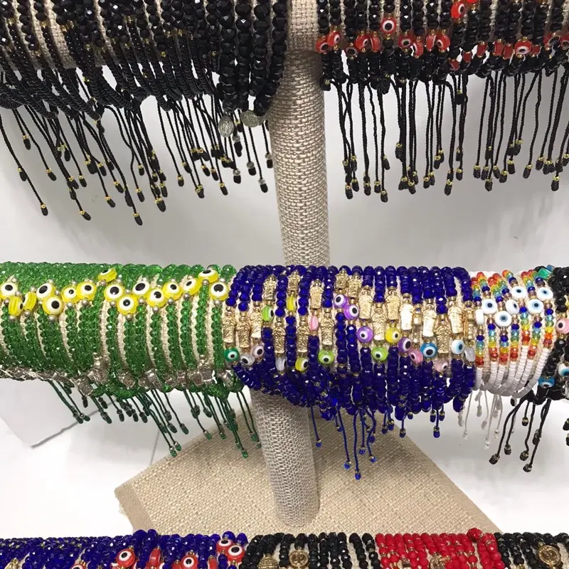 Turkish Evil Eye Bracelet - Colorful Beaded Design with Tassel Accents for Stylish Accessory