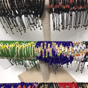 Turkish Evil Eye Bracelet - Colorful Beaded Design with Tassel Accents for Stylish Accessory