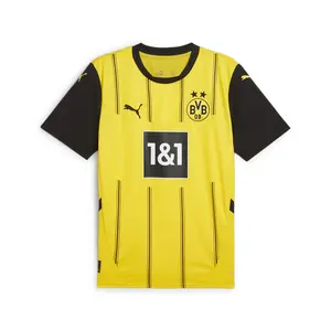 PUMA Mens Bvb Crew Neck Short Sleeve Home Jersey Replica Casual - Yellow