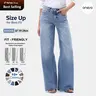 Freya ONESO Women Mid Rise High Stretchy BBL Jeans Butt Lifting Wide Leg Raw Hem Denim Pants Tummy Control Spring Basic Minimalist Woman Denim Bottom Comfortable Denim Jeans OSW8019 Plus Size Regular Size Fashion Daily Outfits DIY Inseams #SummerVibes