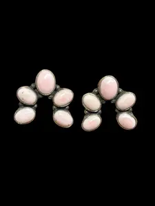 Handcrafted Pink Conch Naja Earrings