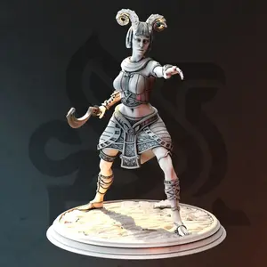 Exotic Tiefling Warlock Karina Remar 3D-Printed Miniature, Collectible Character Figure Miniatures, Home Decor Statue for DM Stash, 3D-Printed Miniatures