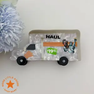 Haul Truck Hair Claw Clip – Statement Moving Truck Design, Unique Cute Design Statement Piece Funny Clip for Women, Wife, GF, BFF, Workers, Perfect Gift for Birthday, Office, Boss, Valentine's Day