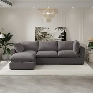 The Comfy Cloud 4-Piece Modular Sofa W/Storage Ottoman