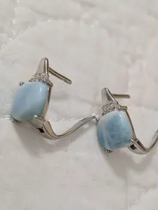Sterling silver Dominican Larimar earrings