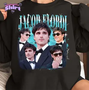 Jacob Elordi Black And White Vintage Shirt, Jacob Elordi Tee, Jacob Elordi T-shirt, Jacob Elordi T shirt, Jacob Elordi Sweatshirt, Full Color, For Men, For Women, Casual, Classic Fashion, Tee Print, Sweatshirt, Hoodie