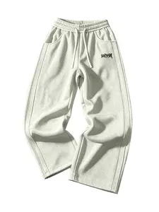Men's Casual Sporty Sweatpants, Loose Wide Leg Spring Fall Pants, Drawstring Pocket Design, Hip Hop Street Style, Daily Wear & Sports, Casual Sportswear Pants