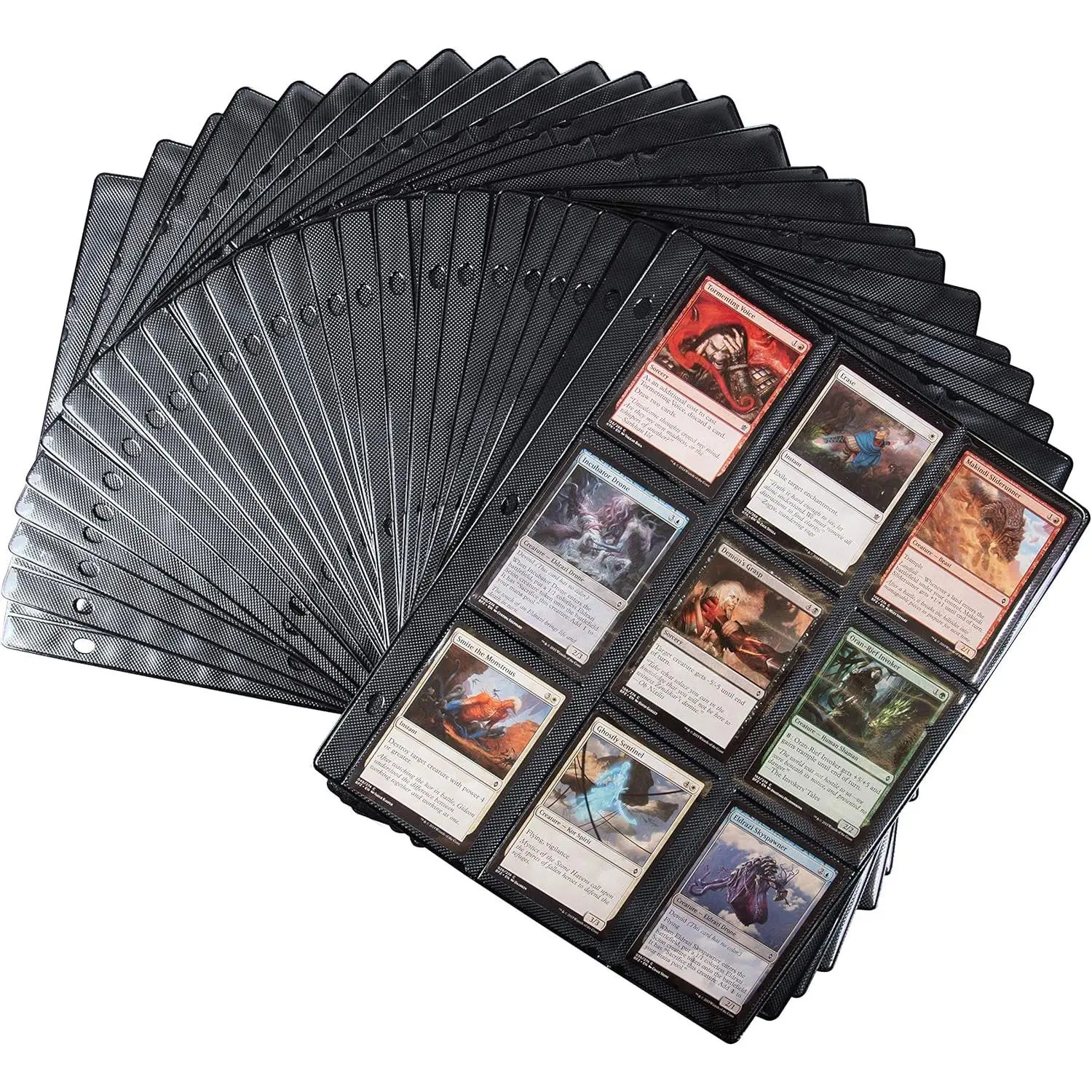 Monster 9 Pocket Trading Card Album Pages 25 Pack - Extra Strong Pockets-  Fits Standard 3-Ring Binders w Anti-Theft Side-Loading Protector Sheets-  for Yugioh Magic Pokemon MTG Card - TikTok Shop