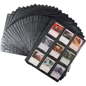 Monster 9 Pocket Trading Card Album Pages 25 Pack - Extra Strong Pockets- Fits Standard 3-Ring Binders w Anti-Theft Side-Loading Protector Sheets- for Yugioh  Magic  Pokemon  MTG Card