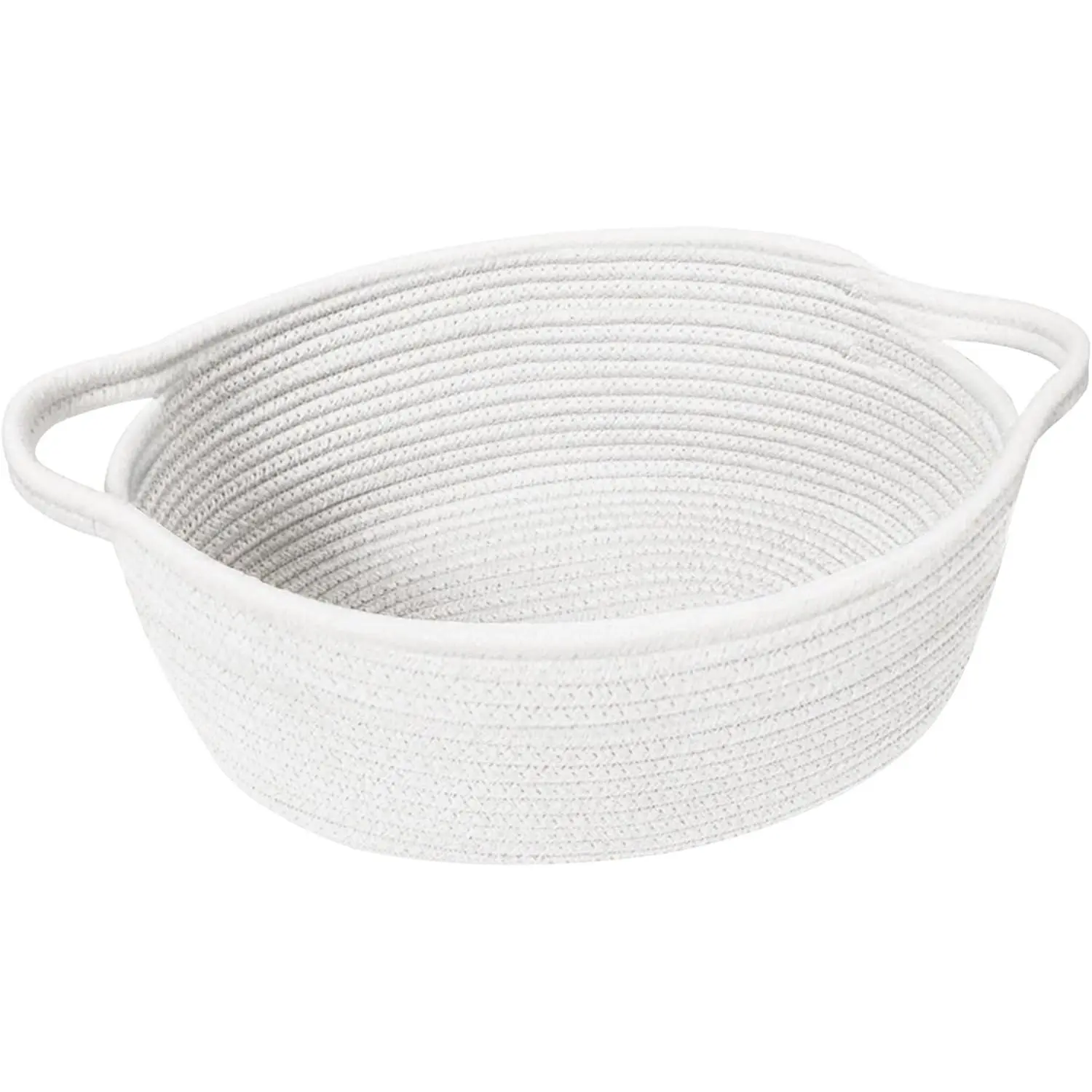 Small Woven  Basket, Baskets for Gifts Empty, Cotton Rope    Bin Box,   Basket, Wicker Basket with Handles, Cute Storage Basket for  Decor, White, 12"x 8"x 5"
