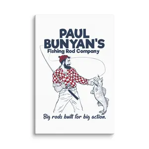 PAUL BUNYAN FISHING | 12x18 CANVAS ART