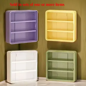 Large Wall-Mounted Display Rack for Doll Collection, 3 or 4-Tier Acrylic Storage Box with Magnetic Design, Space-Saving Clear Compartments for Action Figures and Accessories