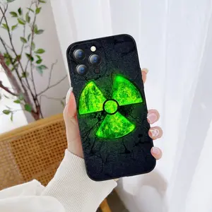 Green radiation warning sign Phone Case FOR IPhone 17 air 16 15 14 13 11 12 Pro 15 Plus 16 Pro MAX Samsung Galaxy S25 Ultra S24 S23 Black Covers