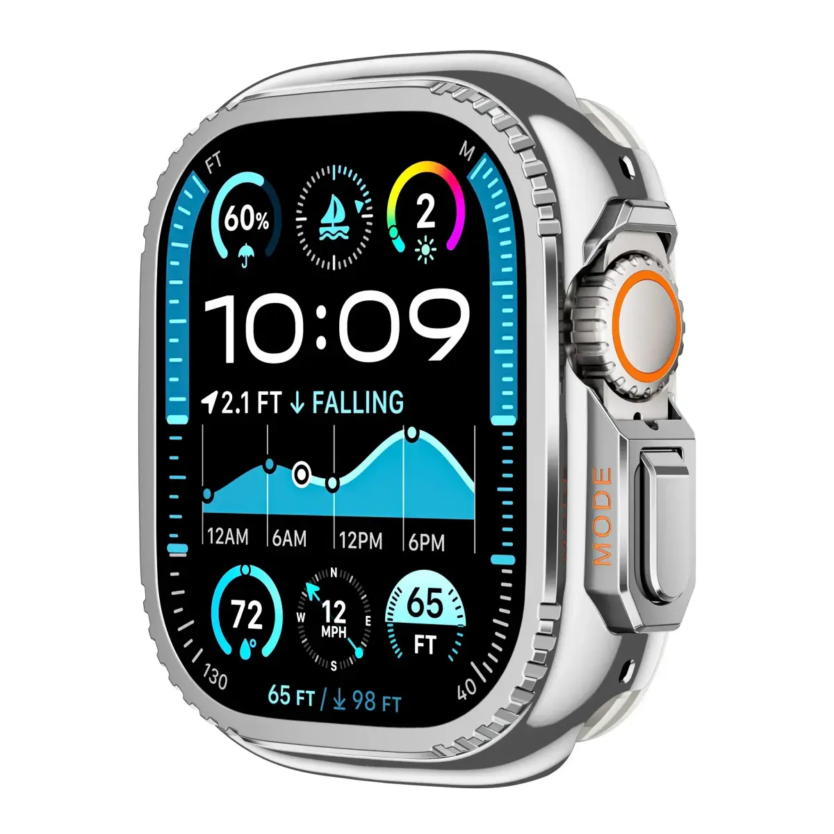 Luxury Stainless Steel Case Compatible with Apple Watch Ultra 2/1 (49mm), Rugged Protective Cover & Fashionable Wearable Accessory for Men, Business & Outdoor Style