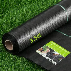 Weed Barrier Landscape 3.5oz Fabric Heavy Duty, Woven Weed Control Cloth, Woven Geotextile Fabric for Underlayment, Gardening Ground, Commercial Driveway Weed Block Cover Mat