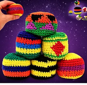 Random 1/6/12 PCS Crochet Juggling Balls Soft Knitted Sandbag Kick Sack for Lightweight Indoor for Hand Eye Coordination Development,Boost Coordination & Fun